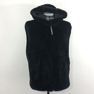 Ride Snowboard blk faux fur reversible hooded vest